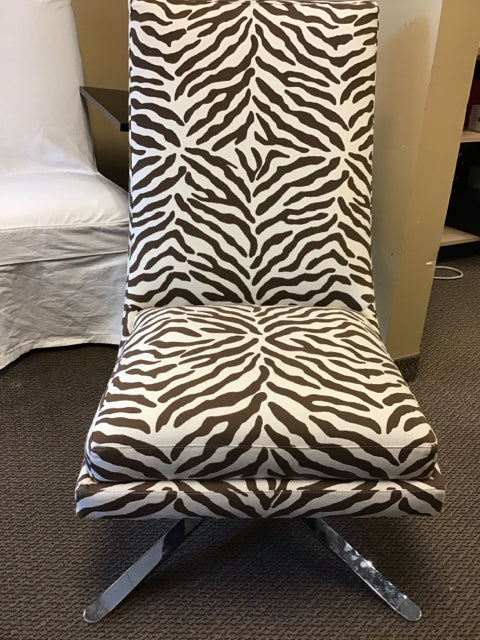 Zebra Print W/Chome Swivel Base