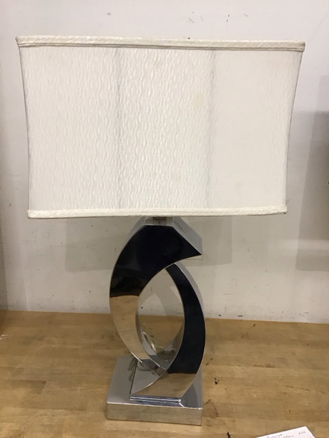28" Chrome Abstract Table Lamp