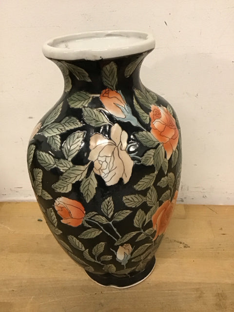 12.5" Asian Floral Vase