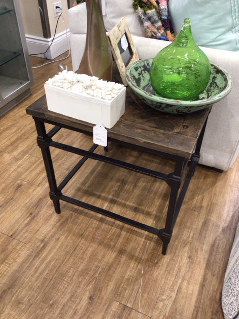 23 1/2" PB Parquet Reclaimed Wood End Table