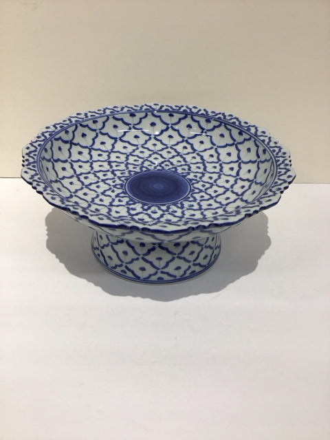 Pier 1 10" Blue/White Porcelain Bowl