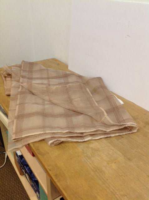 Brown Stitched Tablecloth Overlay