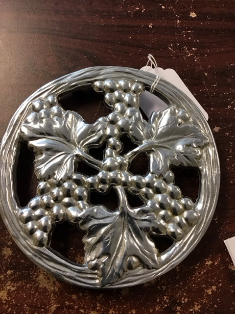 7.75” Wilton Armetale Grapes & Leaves Trivet