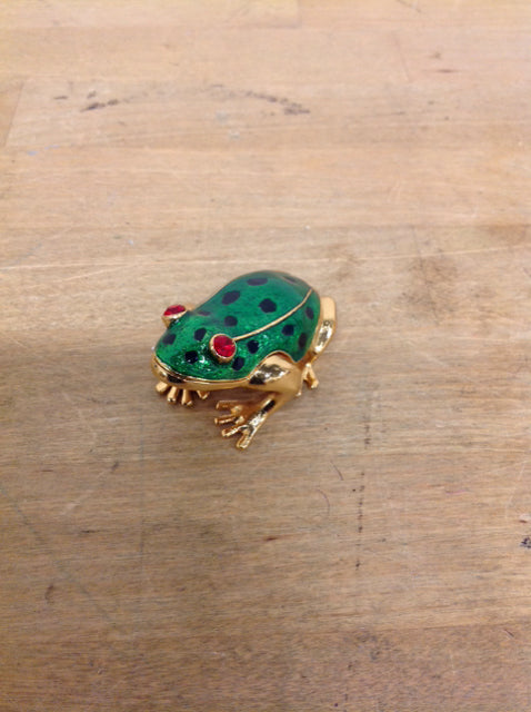 Enameled Frog Trinket Box