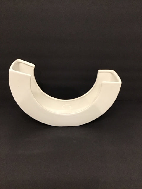 White Ceramic U-Shaped Vase
