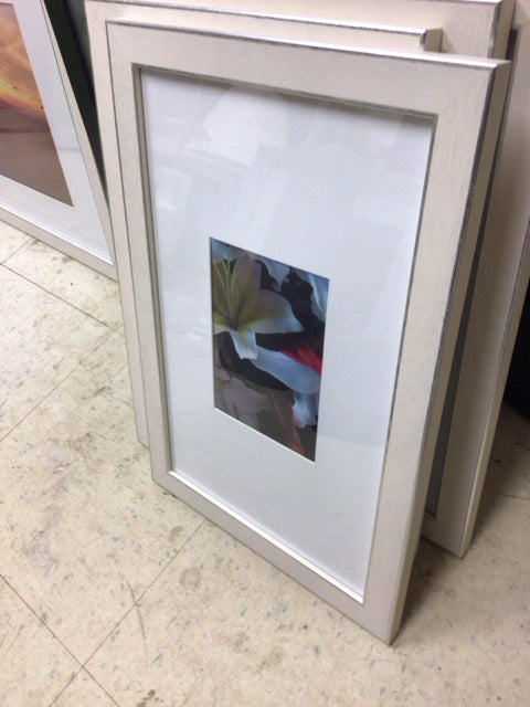 11 7/8" X 17 7/8" Cream Floral Framed Print