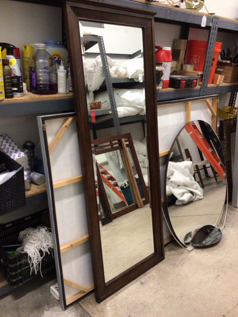26" X 71" City Furniture Rectangle Brown Wood Framed Mirror