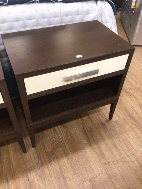 28" X 18" Dark Wood One Drawer Nightstand