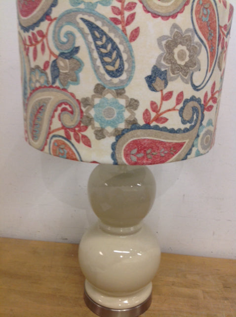 26" Cream Ceramic Lamp