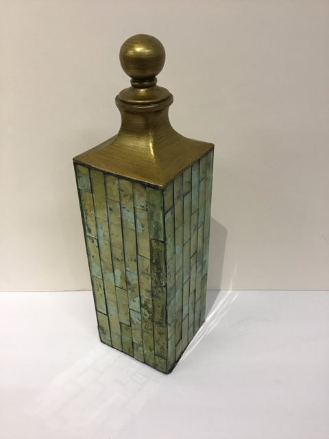 14" Speckled Gold Glass Mosaic Table Decor