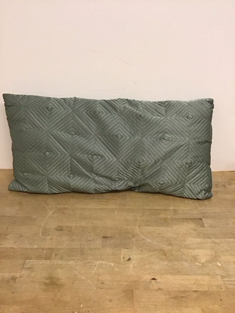 Green Stitched Geometric Lumbar Pillow