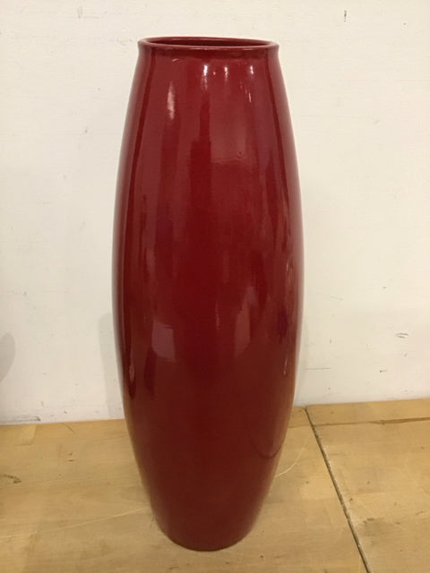20" Red Ceramic Vase