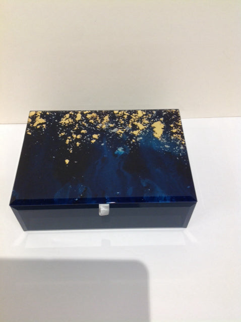 8x6 Blue/Gold Abstract Acrylic Box