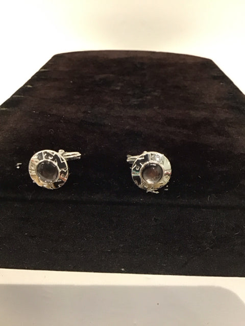 Rd Silver Cufflinks w/Stone
