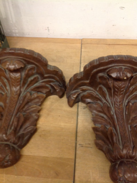 10" Pair Of Brown Ceramic Wall Sconces