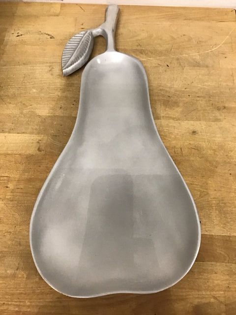 21.5" Gray Metal Pear Tray