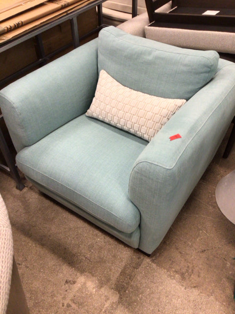 Teal Low Fabric Arm Chair W/Pillow