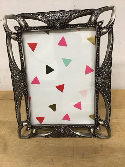 5"x7" Metal Pearl & Crystal Embellished Photo Frame