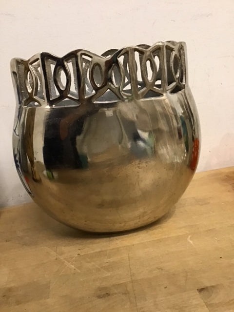 13.5" Silver Metal Vase
