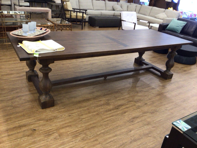 43 3/8" X 119 3/4" RH Dark Wood Rectangular Dining Table