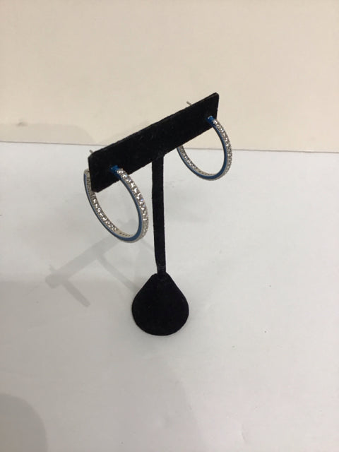Silver Blue/Pave Earrings