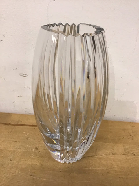 10" Clear Cut Glass Vase