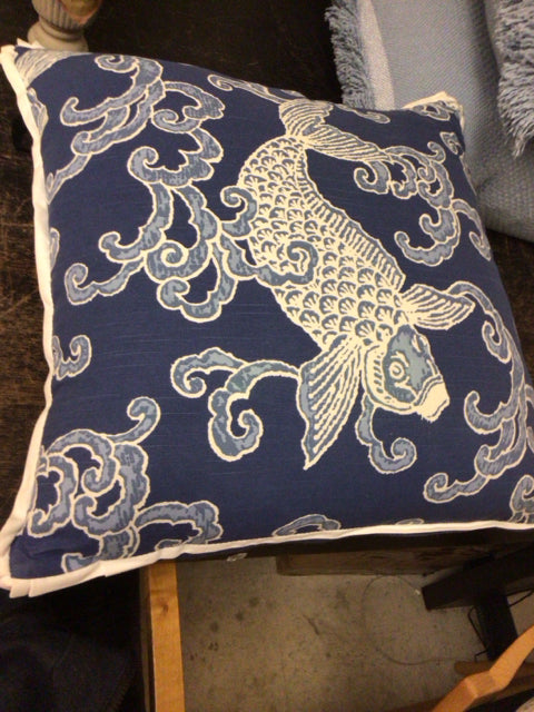 Blue Koi Fish Pillow