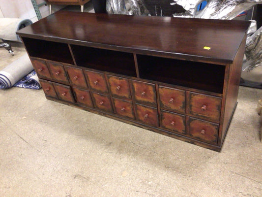 Pottery Barn Andover Media Console Weathered Red