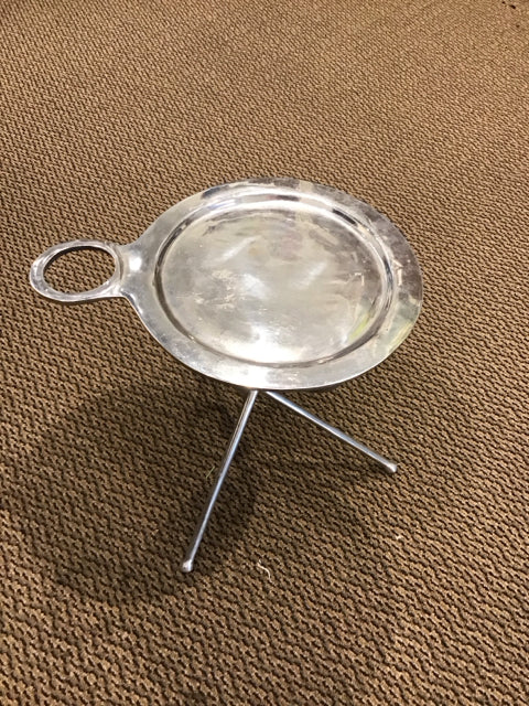 11"Rd Small Pewter Accent Table
