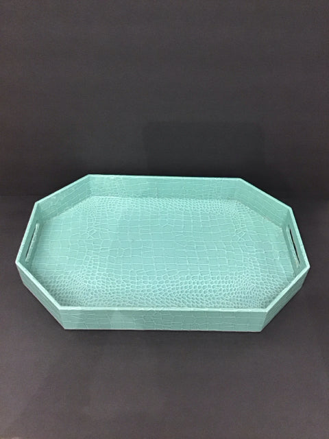 20" Green Leather Alligator Tray