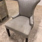 AS-IS Silver Fabric & Nailhead Chair(Light Soil/Pulled Threads)