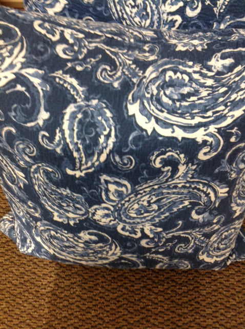 Pillow- 20" R L Blue & White Paisley