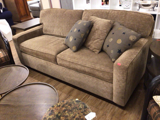 Tan Upholstered Sleeper Sofa/Air Mattress