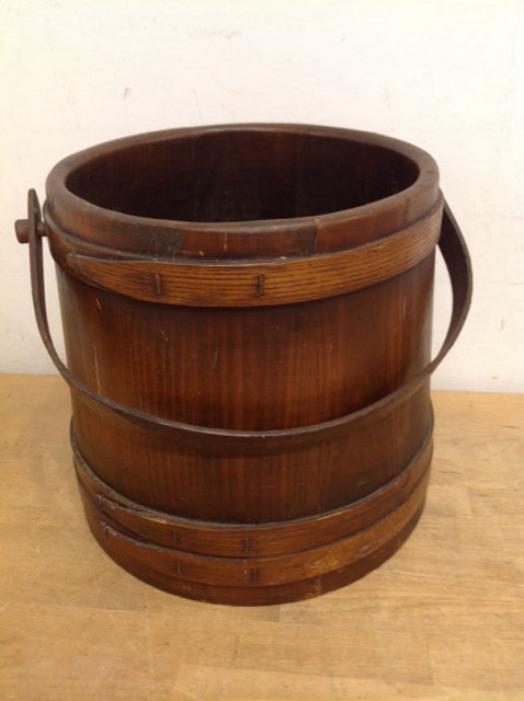 12" Wood Bucket W Handle