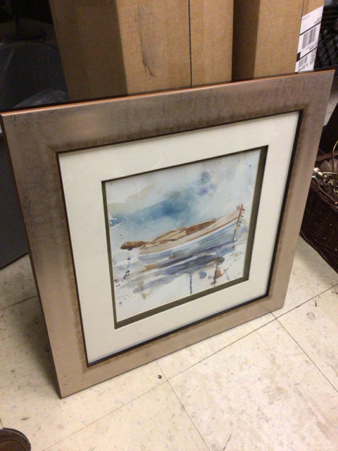 21 1/4" Square Framed Boat Print
