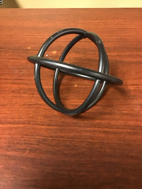 4" Black Metal Decorative Orb