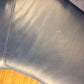 AS-IS Blue Curved Sofa W/Two Pillows (Scratches In Leather)
