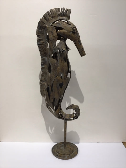 30" Metal Seahorse Sculpture