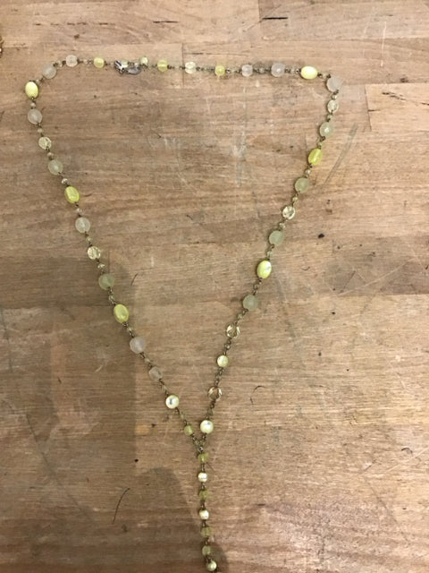 Green Glass Beaded Necklace