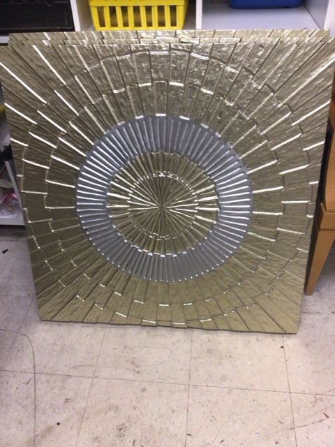 35 1/2" Square Z Gallerie Gold & Silver Wall Decor