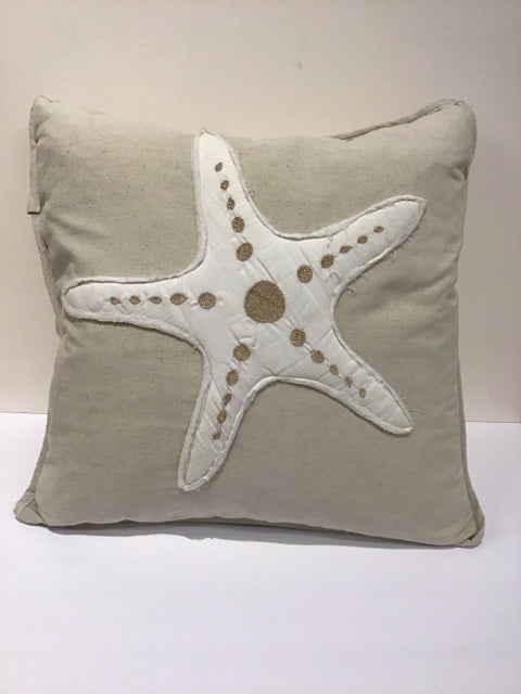 Tan Pillow w/Starfish Design