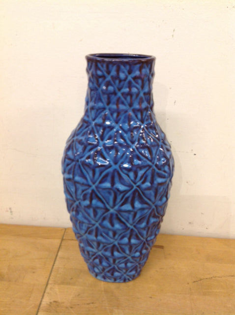 Vase- 16" Blue Ceramic