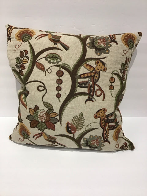 Tan Pillow w/Climbing Monkeys