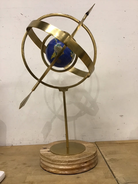 22" Gold Metal Armillary W/Globe