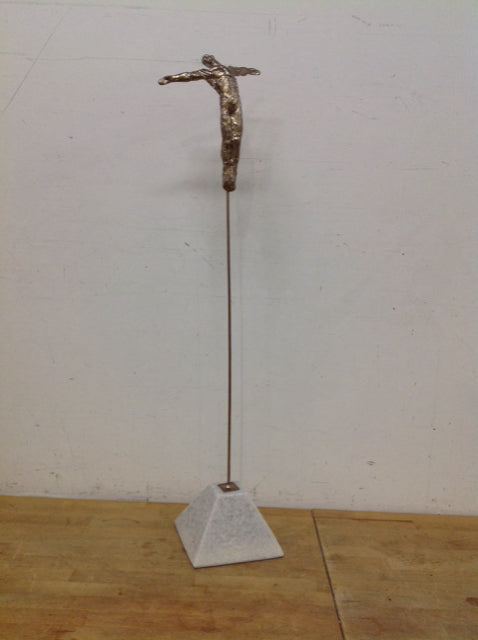 Metal Acrobat on Marble Stand