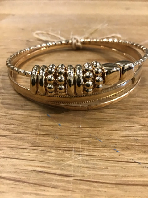 Set Of 3 Goldtone Bangle Bracelets