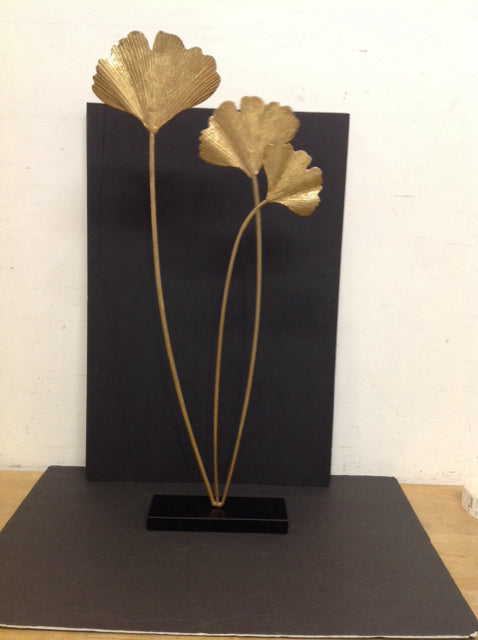 3' Metal Lotus Leaf Sculpture w/Base
