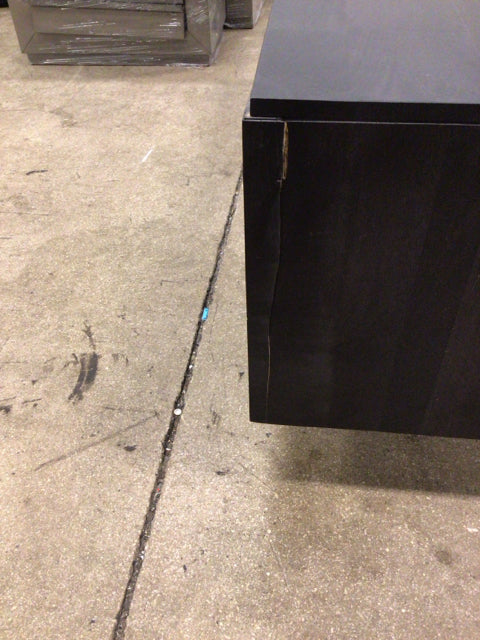 AS-IS Three Rattan Door Media Console(Large Crack On side)