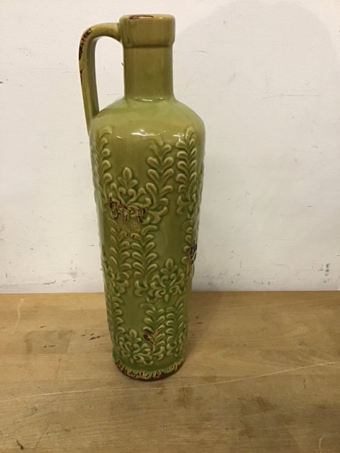 14.5" Vintage Green Vase