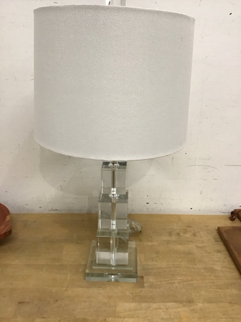 24" Crystal Block Table Lamp
